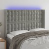 VidaXL Tăblie de pat cu LED, gri deschis, 147x16x118/128 cm, catifea 3124530