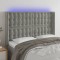 vidaXL Tăblie de pat cu LED, gri deschis, 147x16x118/128 cm, catifea 3124530