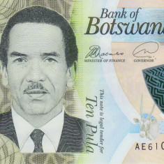 Bancnota Botswana 10 Pula 2018 - P35 UNC ( polimer )