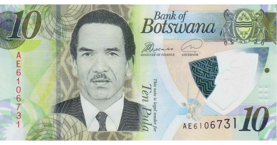 Bancnota Botswana 10 Pula 2018 - P35 UNC ( polimer - vezi descriere ...