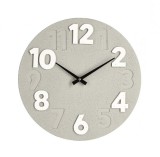 Cumpara ieftin Ceas perete mdf alb bej Timing 40x4.5 cm