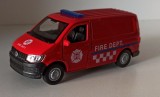 Macheta Volkswagen Transporter T6 Van Pompieri 2016 - Welly 1/40 VW, 1:32