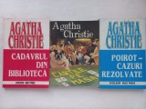 AGATHA CHRISTIE - CADAVRUL DIN BIBLIOTECA + CARTILE PE MASA + POIROT- CAZURI REZOLVATE