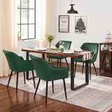 Cumpara ieftin Set 2 scaune dining, Songmics, Verde, 62.5x60x85 cm