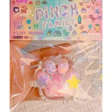 Jucarie antistres squishy, flippy, cu revenire lenta, model labuta de pisica, 6x5.5 cm, 70g, ambalaj transparent, roz-transparent