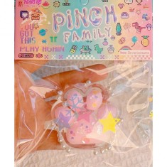 Jucarie antistres squishy, flippy, cu revenire lenta, model labuta de pisica, 6x5.5 cm, 70g, ambalaj transparent, roz-transparent foto