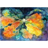E115. Tablou original, Subconstient, acuarela pe hartie, neinramat, 21x29 cm