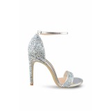 Sandale Mihai Albu din piele Silver Glitter