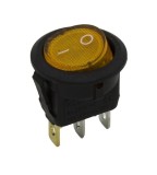 Intrerupator Rocker rotund SPST ON-OFF Galben cu led 12V 20A IP20 KCD1-8, CE Contact Electric