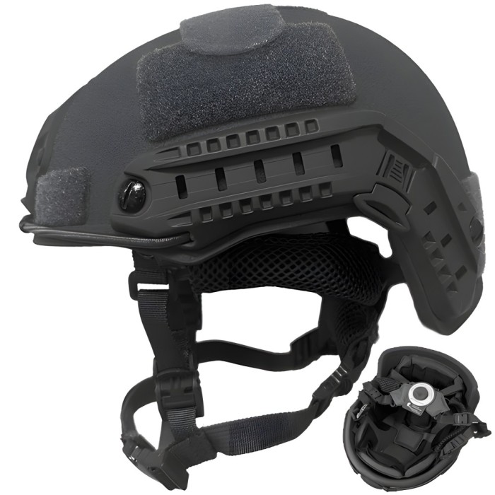 Cască tactică balistică NIJ IIIA Linovit&reg;, Șină FAST, Bureți confort dubli, Sistem reglaj 360&deg;, Material PE ultra-rezistent, Decupaj &icirc;nalt pentru acce