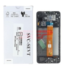 LCD+Touchscreen cu Rama Samsung Galaxy A12 / A125 BLACK Original Service Pack DTC