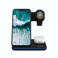 Incarcator Wireless Canyon / Statie Incarcare 3 In 1 Qi WS-303 Fast Charger 15W Incarcare Rapida Compatibil Cu Apple Watch, iPhone ?i Airpods, Negru foto