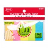Bloc notes adeziv index 50x20 mm, 5 culori DACO (Post-it)