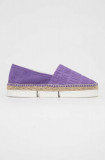 Love Moschino espadrile Scarpad Espam 35 culoarea violet, cu platforma, JA10313G1G