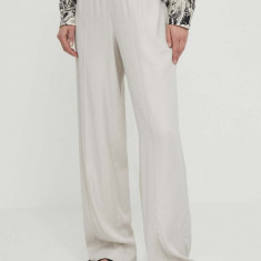 Marc O'Polo pantaloni femei, culoarea gri, drept, high waist