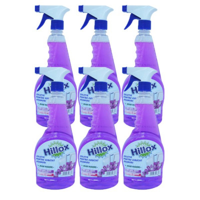 6 x Hillox Glass Cleaner, Solutie pentru curatat geamuri, 6 x 750ml foto