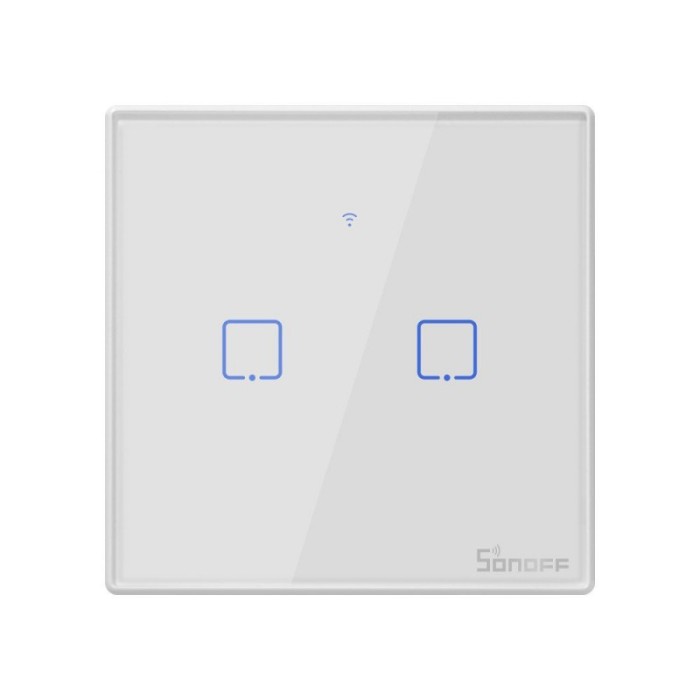 Intrerupator Smart Touch WiFi + RF 433 Sonoff T2 EU TX, 2 canale