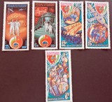 URSS &ndash; Zboruri internaționale &icirc;n spațiu (1979&ndash;1980) &ndash; set 5 timbre, stare excelentă