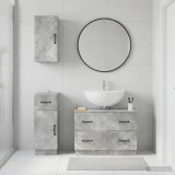 Cumpara ieftin Set de cabinet pentru baie cu 3 piese HOORN Gri Beton