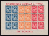 ROMANIA 1947 LP 209 a CONFEDERATIA GENERALA A MUNCII IN BLOC DE 6 SERII MNH, Nestampilat