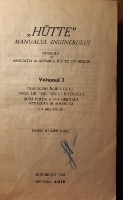 HUTTE - Manualul inginerului foto