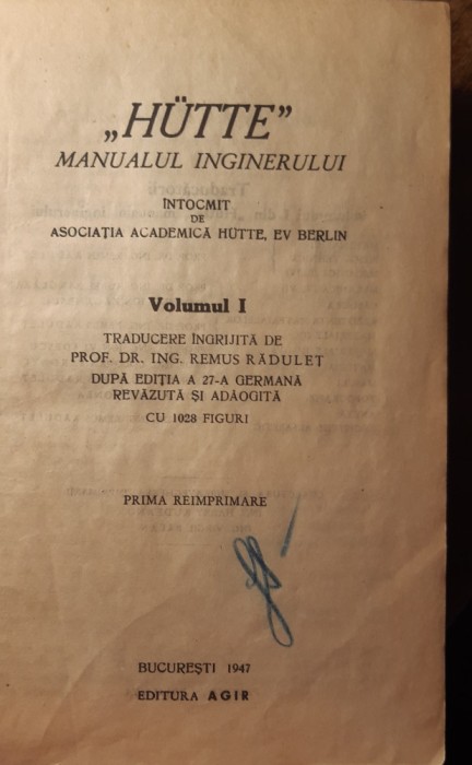 HUTTE - Manualul inginerului