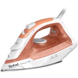 Fier de calcat cu abur Tefal Virtuo FV2C40E0, 2000 W, 120 g/min, 0.24 l, Talpa ceramica, Calcare verticala, Sistem antipicurare, Alb/Portocaliu