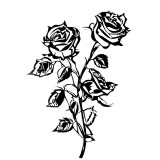 Sticker decorativ, Trandafir, Negru, 85 cm, 10393ST