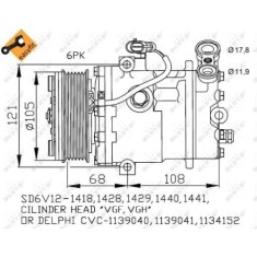 Compresor climatizare Opel Astra G (F48, F08), Corsa C (F08, F68), Meriva, Zafira A (F75) Nrf 32172