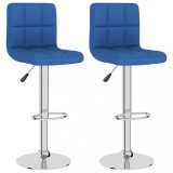 VidaXL Scaune de bar, 2 buc., albastru, material textil