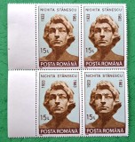 TIMBRE ROMANIA MNH LP1311/1993 60ani nașterea Nichita Stanescu -Bloc de 4, Nestampilat