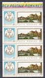 ROMANIA 1968 LP 685 ZIUA MARCII POSTALE ROMANESTI BLOC DE 4 TIMBRE MNH, Nestampilat