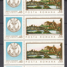 ROMANIA 1968 LP 685 ZIUA MARCII POSTALE ROMANESTI BLOC DE 4 TIMBRE MNH