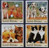 BC105, Guinea-Bissau 2003, serie fauna, caini si pisici