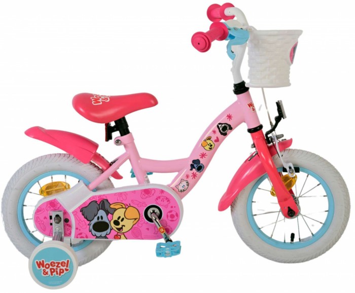 Bicicleta pentru fete Woezel &amp; Pip, 12 inch, culoare roz, frana de mana fata si... Cod:31270-SACB