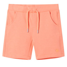 Pantaloni scurti pentru copii cu snur, portocaliu neon, 128 GartenMobel Dekor