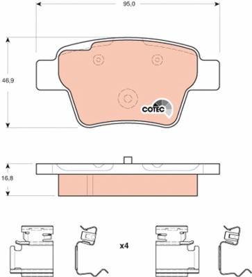 TRW GDB1678 COTEC set placute frana disc foto