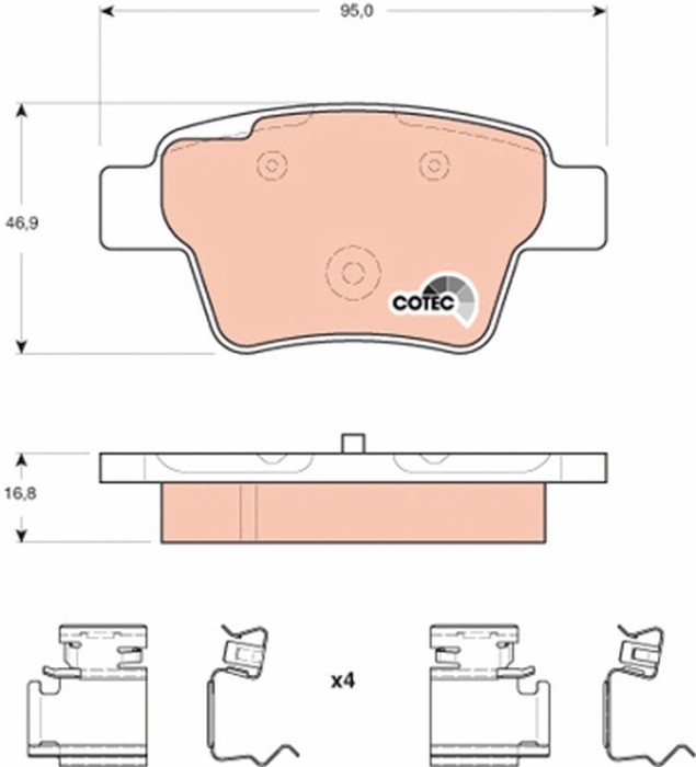 TRW GDB1678 COTEC set placute frana disc