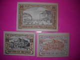 HOPCT BANCNOTA NOTGELD NR 97 - MAUTHAUSEN SET 3 BUC -10 ,20 SI 50 HELLER 1920 -AUSTRIA-UNC