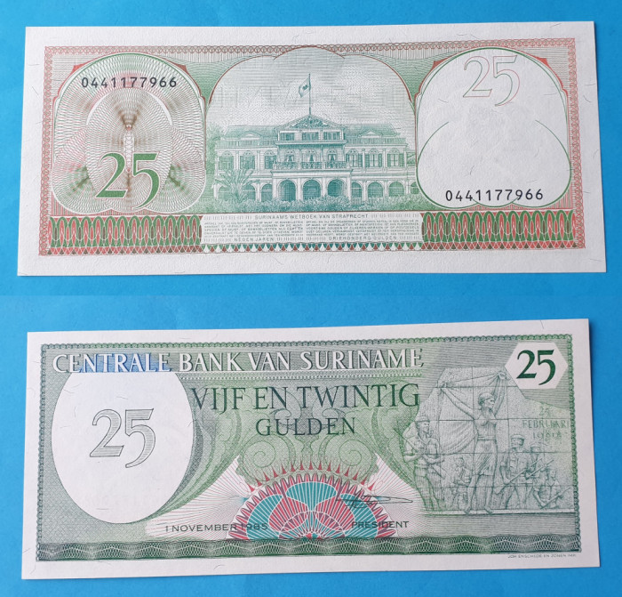 Bancnota veche - Suriname 25 Gulden - in stare foarte buna serie cu duble 117766