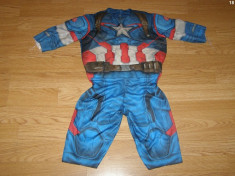 costum carnaval serbare captain america pentru copii de 1-2 ani 12-18 luni foto