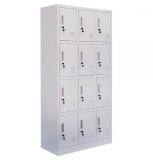 Vestiar metalic Premium pt. valori cu 12 compartimente, 900x400x1850 mm (LxlxH), Neasamblat, PLUS