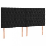 Tablii de pat, 4 buc, negru, 90x7x78/88 cm, catifea