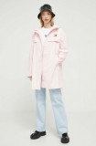 Tommy Jeans geaca de ploaie femei, culoarea roz, de tranzitie