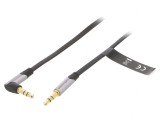 Cablu Audio Jack 3.5mm Unghi 3m Negru, Vention