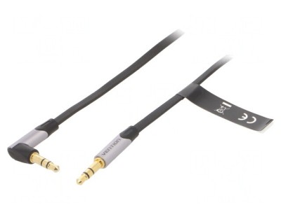 Cablu Audio Jack 3,5mm Unghi 2m Negru foto