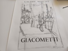 ALBERTO GIACOMETTI, AFIS &rdquo; ATELIER&rdquo;, SEMNAT IN PLACA. FORMAT MARE 67 X 50 CM. EDITAT DE GALERIE MAEGHT