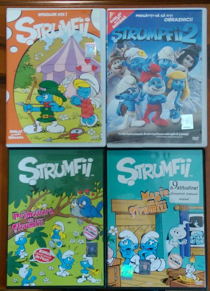 4 dvd-uri Strumfii , desene animat, Romana | Okazii.ro
