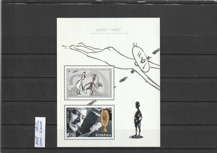 ROMANIA 2008 LP 1808 a GOPO - 7 ARTE GRAND PRIX TOURS FRANTA BLOC FOLIO ARGINT MNH NESTAMPILAT