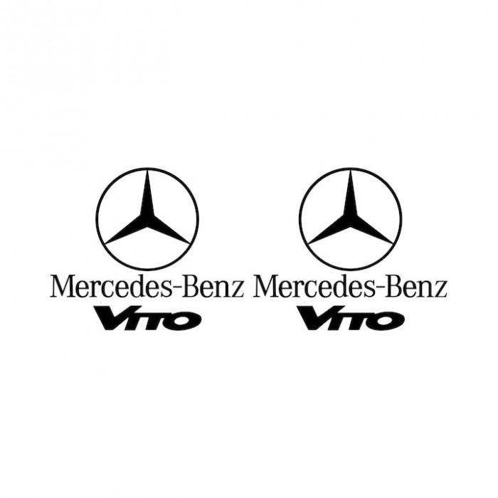 Set 2 stickere mercedes vito, 50cm x 41cm, negru